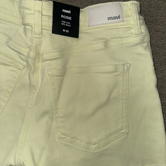 Mavi Rosie Denim Shorts in Sherbert Green - Picture 5 of 7